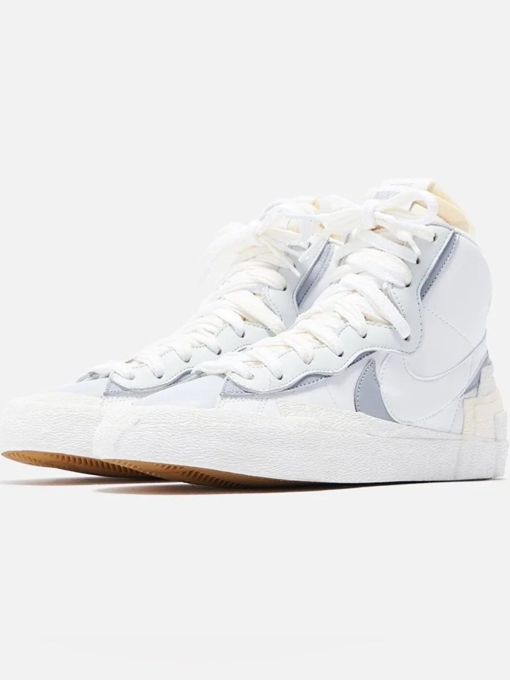 Nike Blazer Mid x Sacai White Wolf Grey BV0072-100 Size Men 5/ Women 6.5